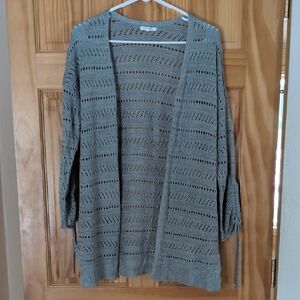 Maurices Gray Open Weave Cardigan